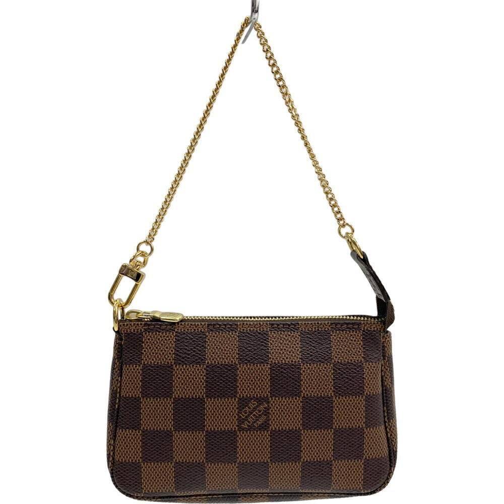 Louis Vuitton Accessoires Brown Pouch Handbag Ebene Pochette Chain